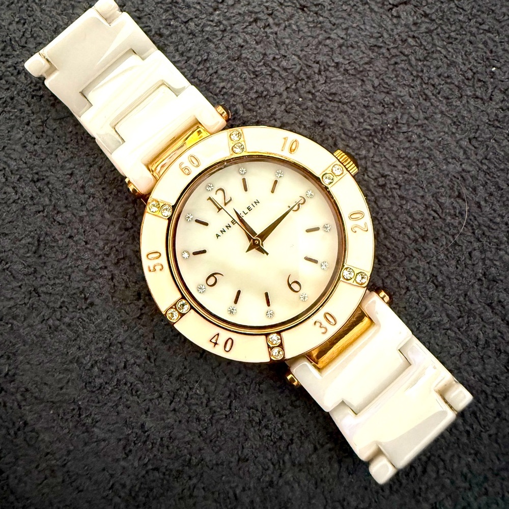Anne Klein Women's Swarovski and ceramic watch